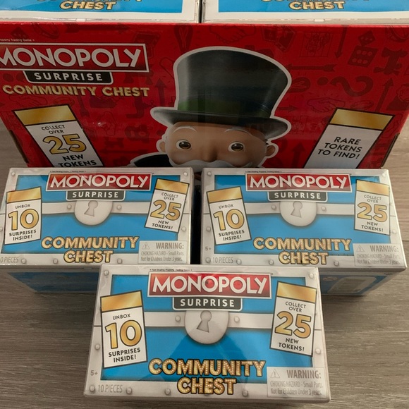 Toys Monopoly Surprise Community Chest Exclusive Tokens 9 Total